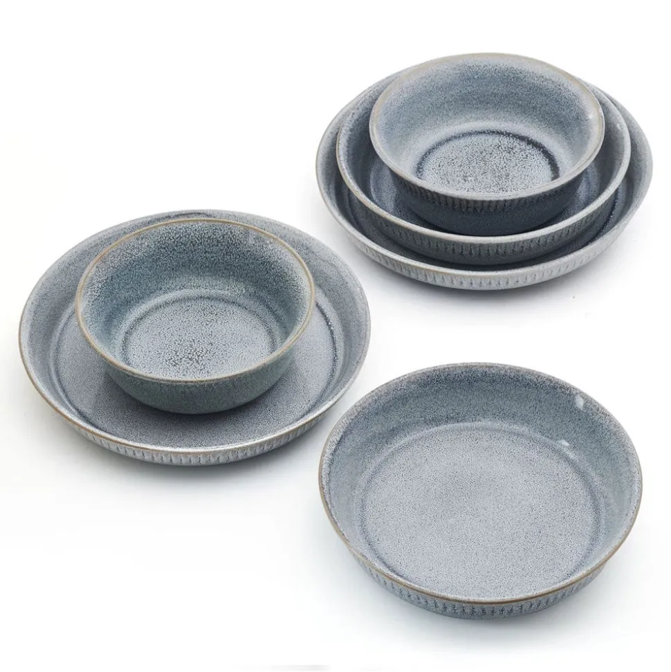 Amara Smoke 6 Piece Dinnerware Bowl Set, Service for 2
