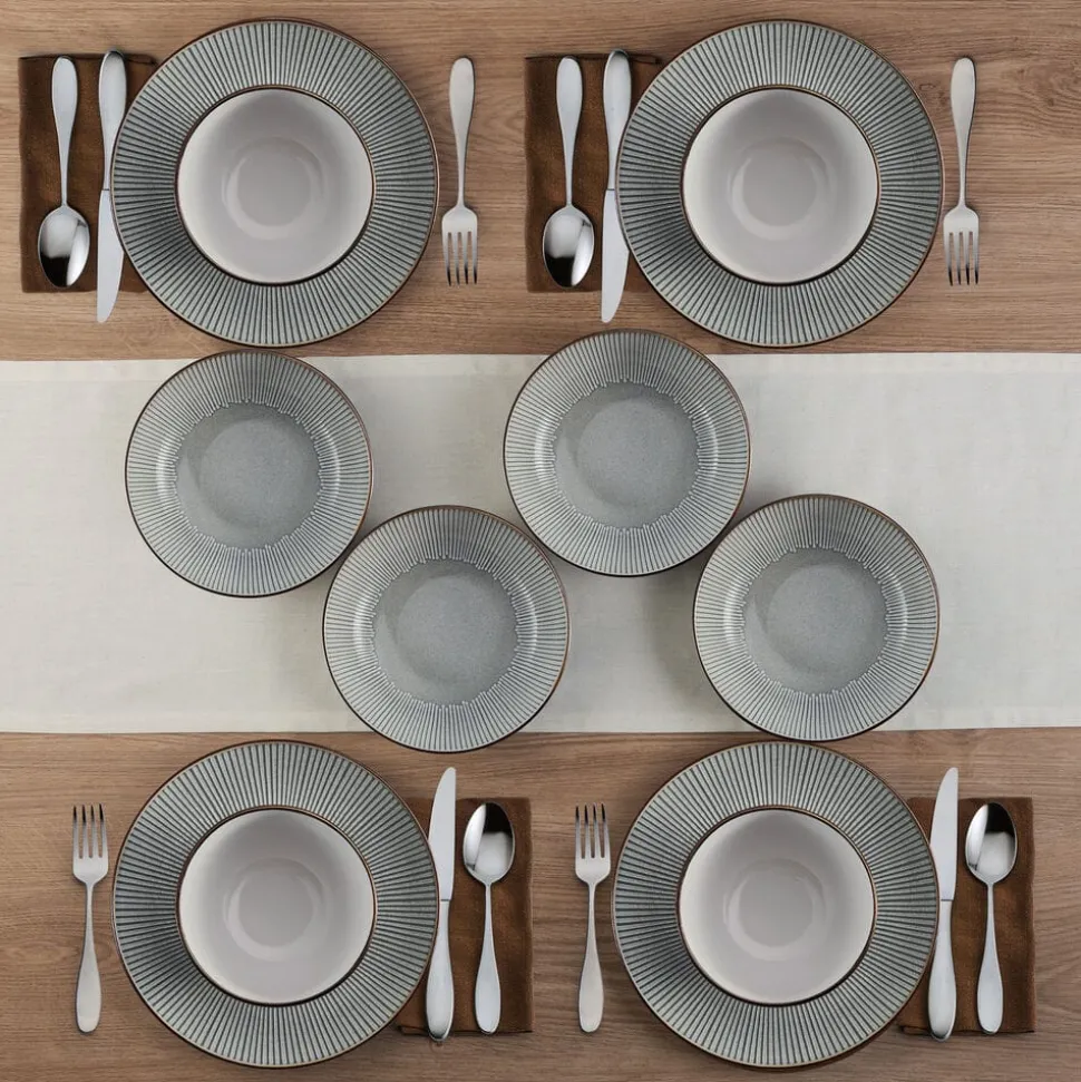 Arlie Gray 12 Piece Dinnerware Set, Service for 4