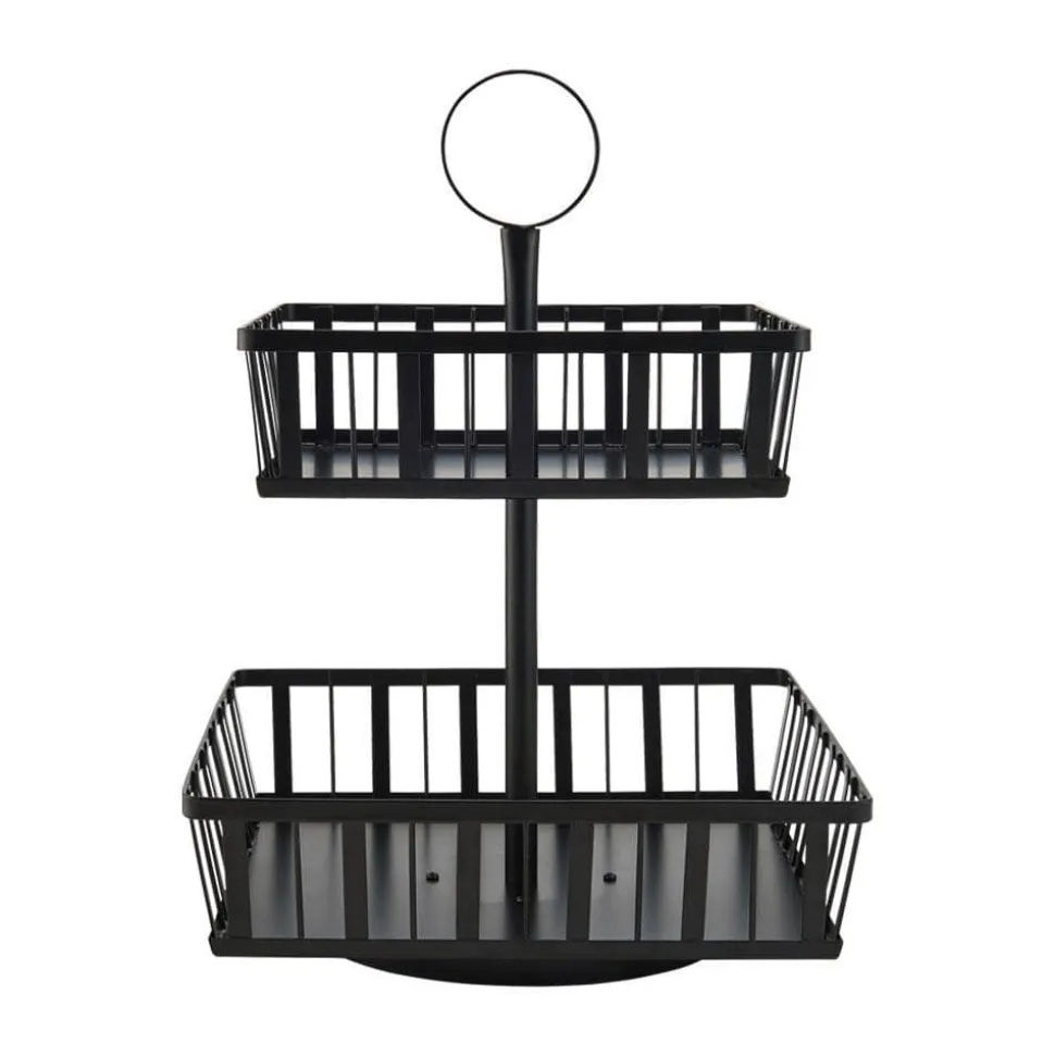 Band And Stripe 2 Tier Rotating Fruit Storage Basket
