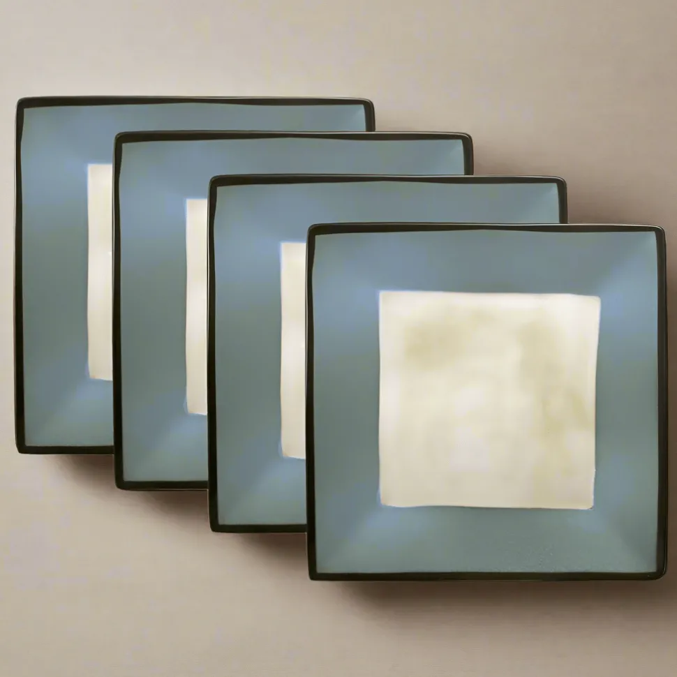 Belmont Set of 4 Blue Square Dinner Plates