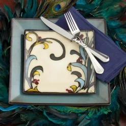 Belmont Set of 4 Blue Square Dinner Plates