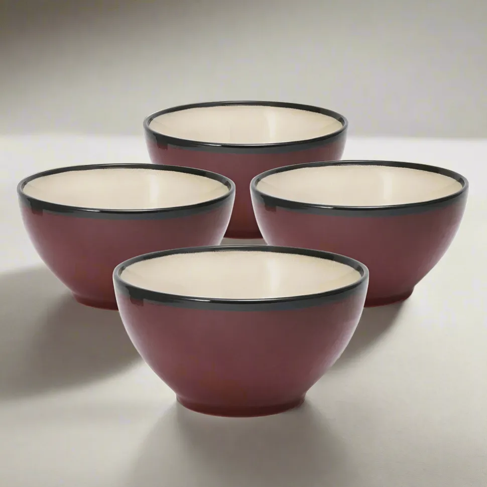 Belmont Set of 4 Red Soup Cereal Bowls