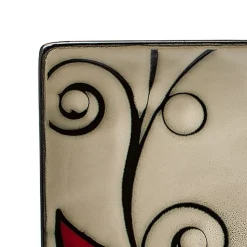 Belmont Set of 4 Square Red Vine Salad Plates