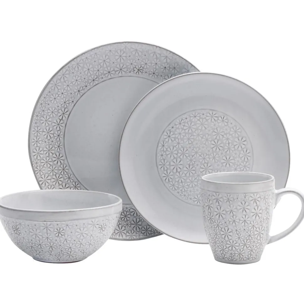 Blossom White 16 Piece Dinnerware Set, Service for 4