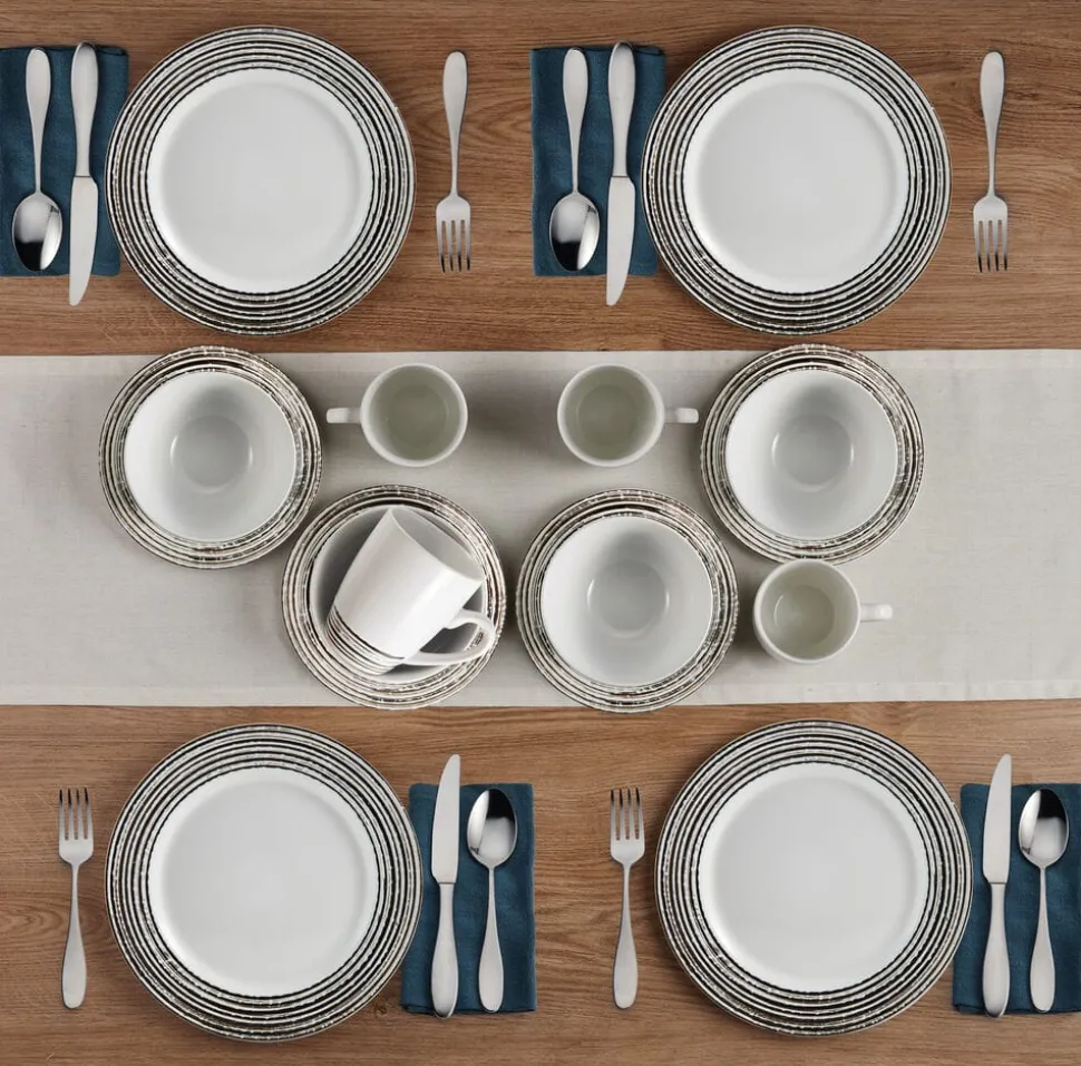 Bryson White 16 Piece Dinnerware Set, Service for 4