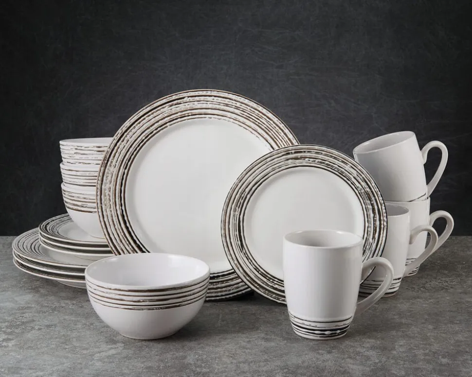 Bryson White 16 Piece Dinnerware Set, Service for 4