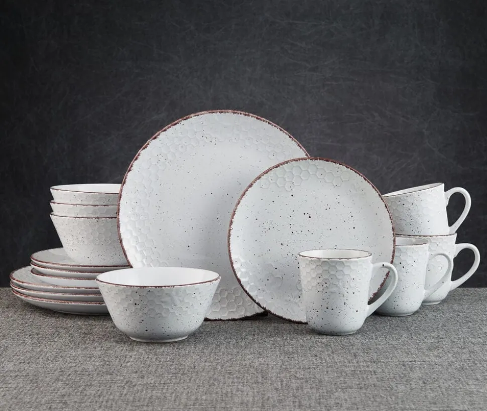 Bumble Bee White 16 Piece Dinnerware Set, Service for 4