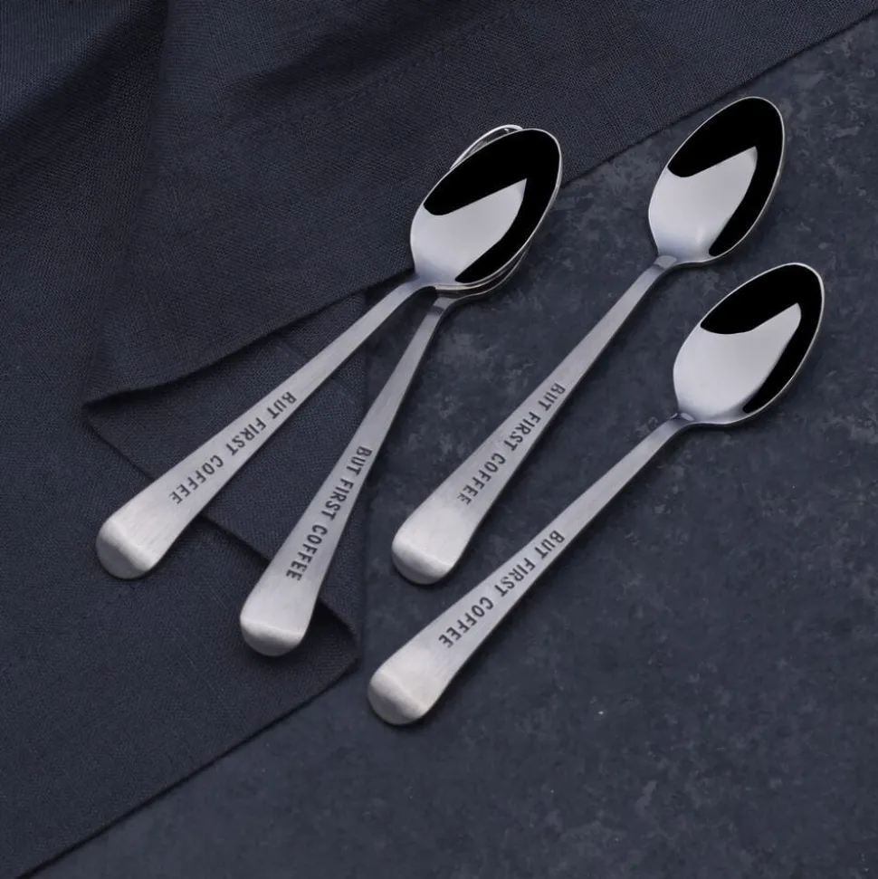 But First Coffee Set of 4 Mini Coffee Spoons