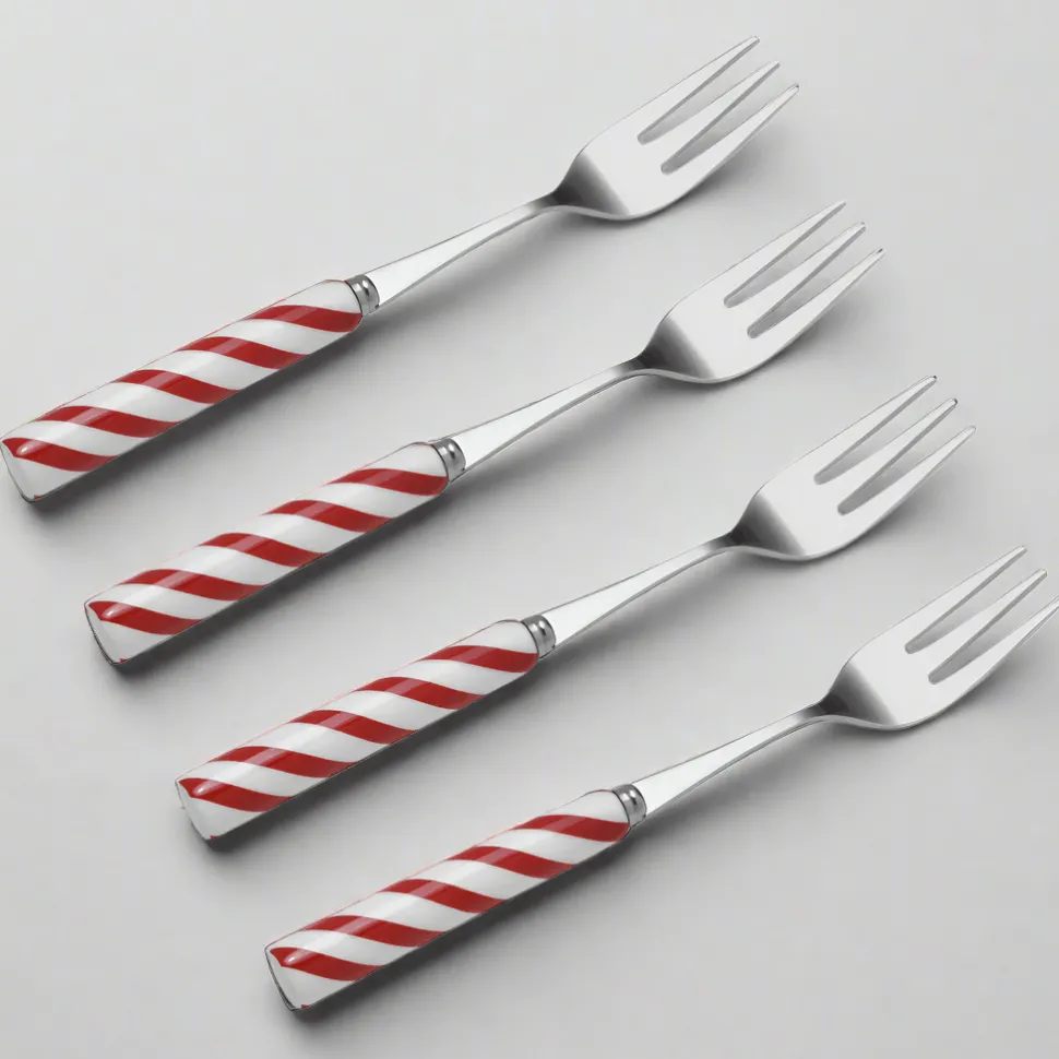 Candy Cane Set of 4 Appetizer Forks
