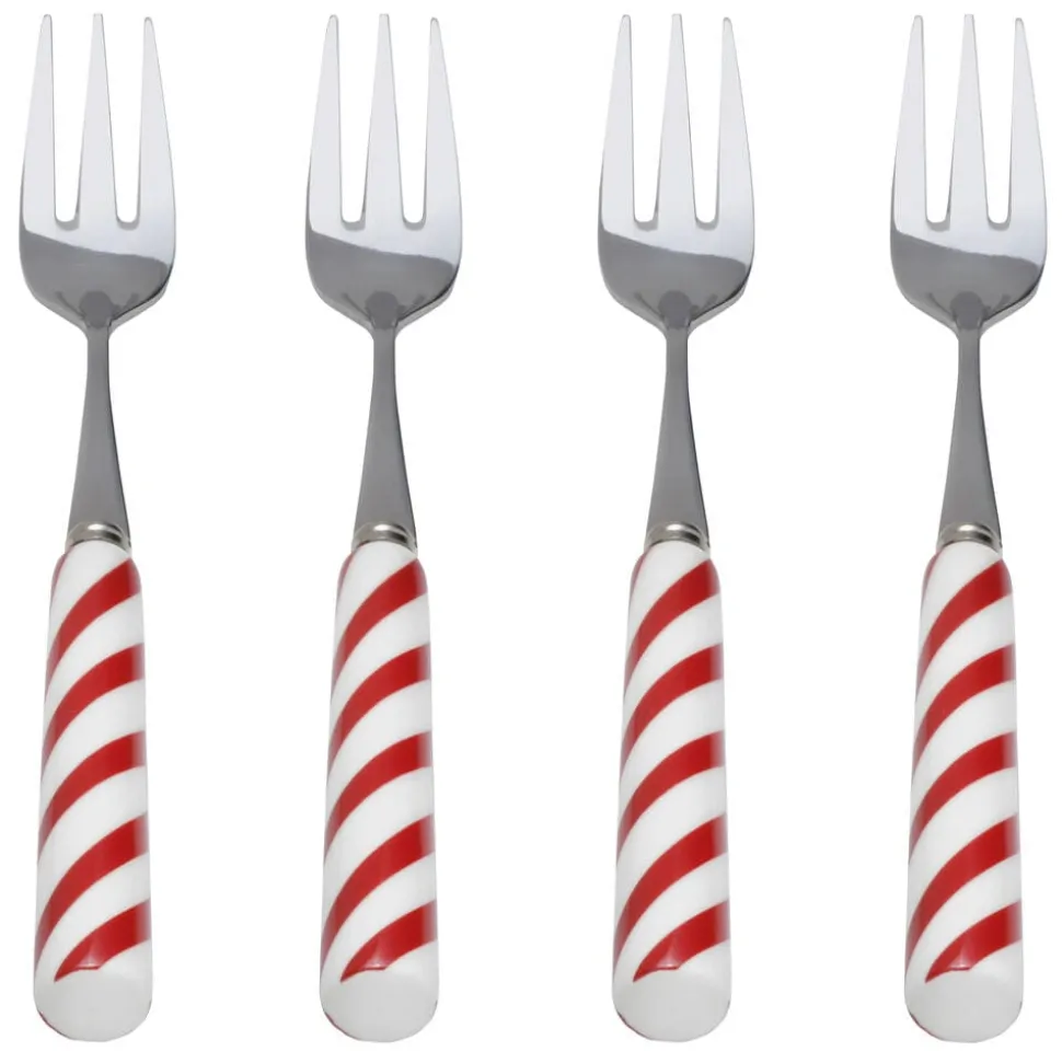 Candy Cane Set of 4 Appetizer Forks