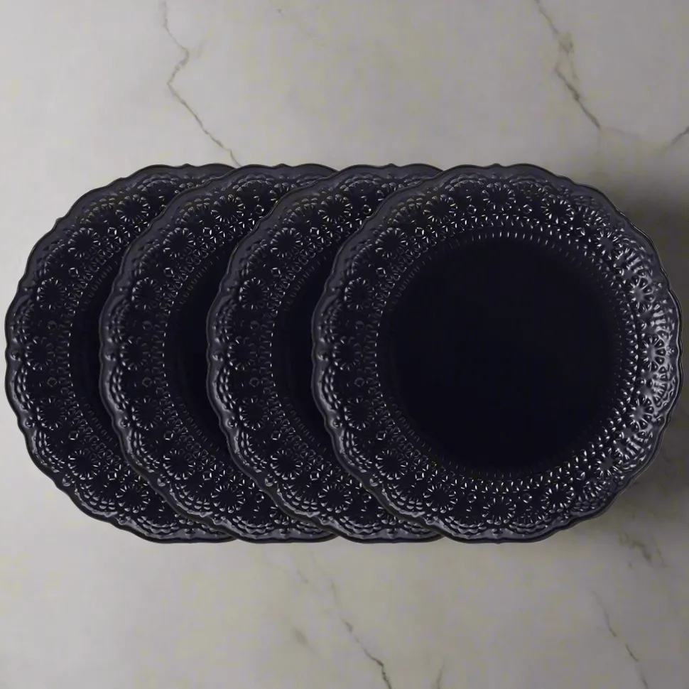 Chateau Midnight Set of 4 Dinner Plates