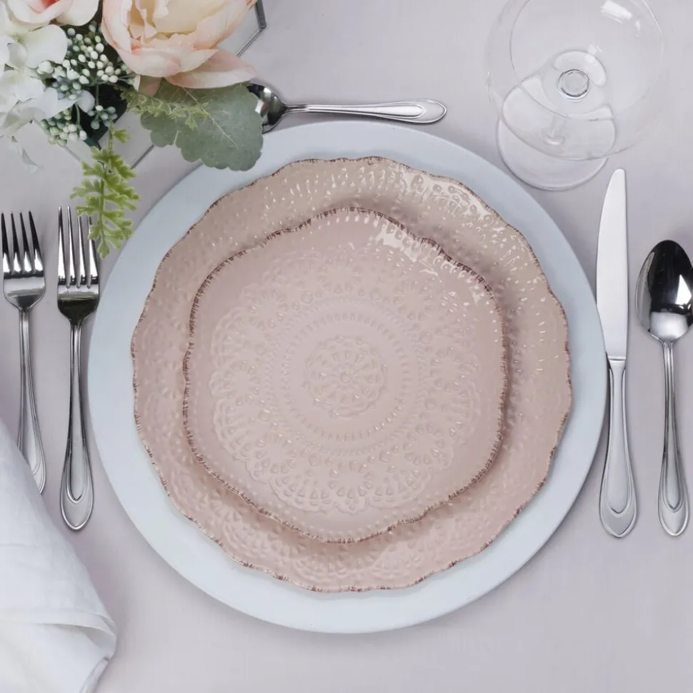 Chateau Pink Set of 4 Dinner Plates