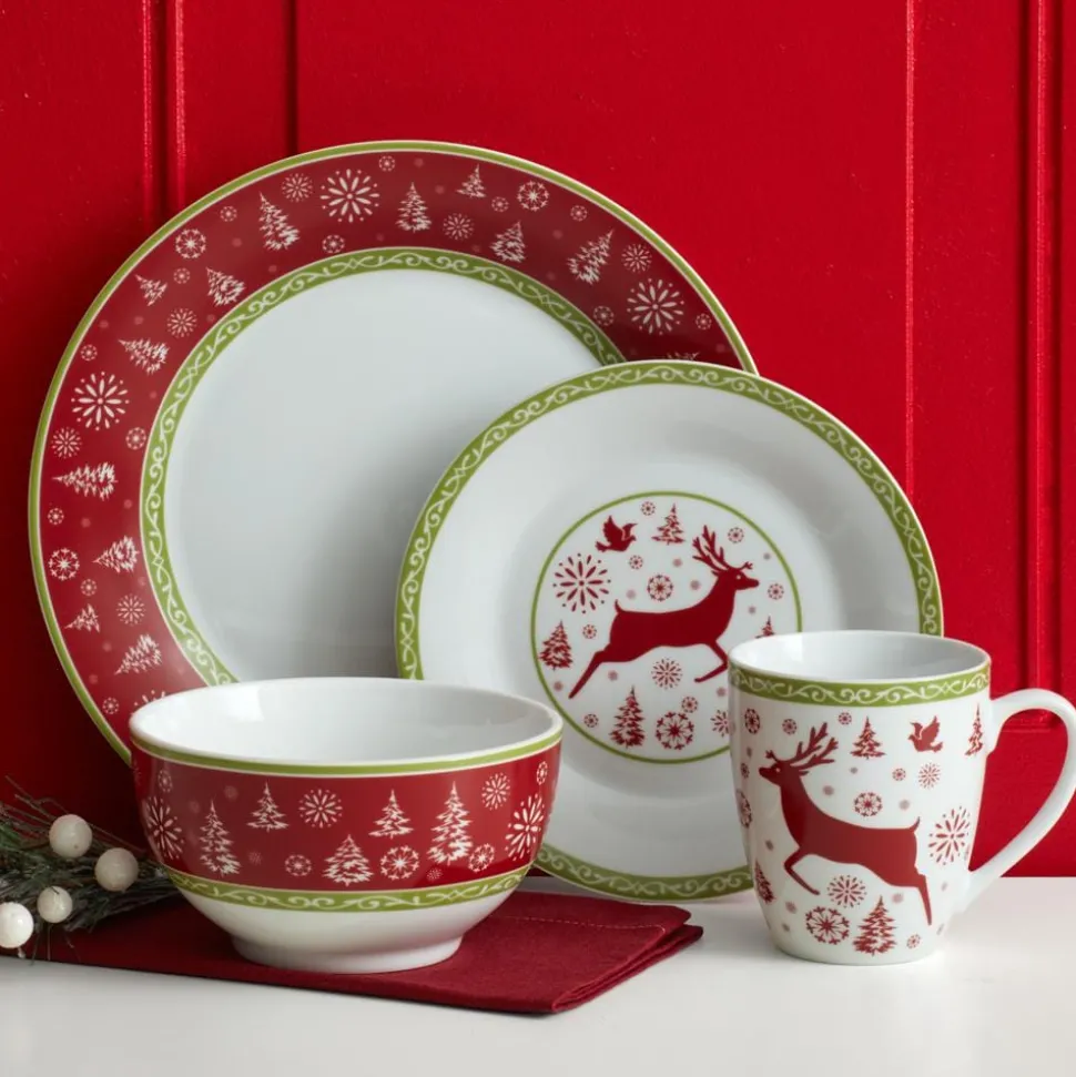 Dancing Snowflakes Set of 4 Soup Cereal Bowls