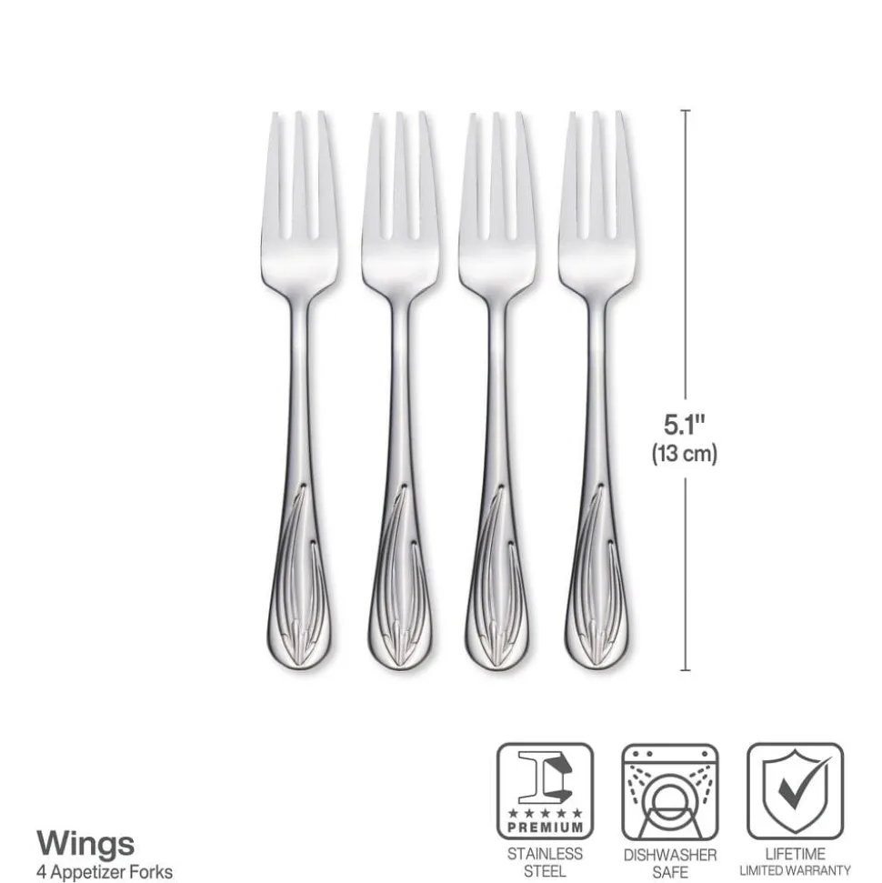 Darbie Angell Wings Set of 4 Appetizer Forks