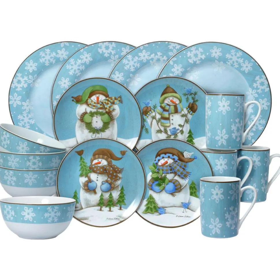 Evergreen Ernie 16 Piece Dinnerware Set, Service for 4
