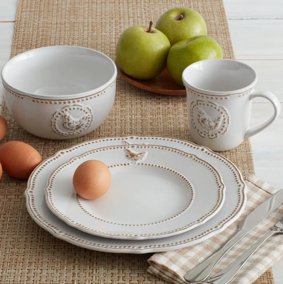 Farmhouse Hen Set of 4 Dinner Plates