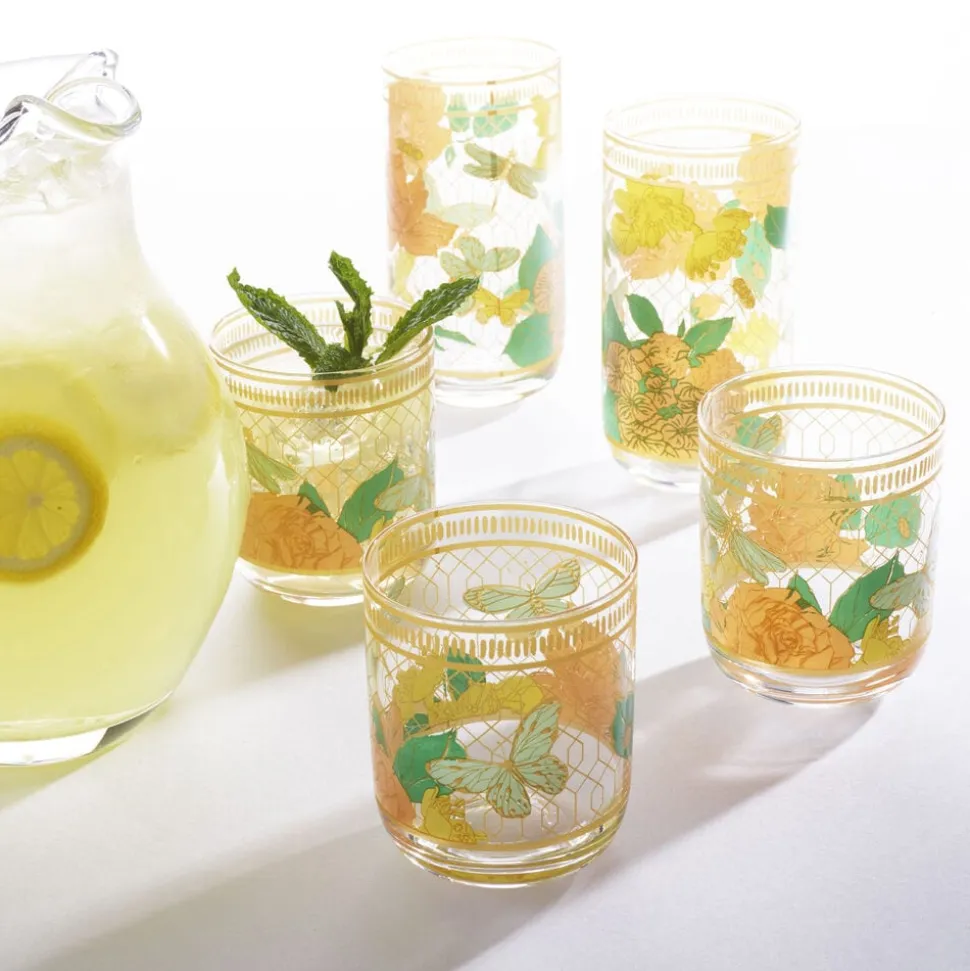 Fitz and Floyd Vintage Vibe Double Old Fashioned Glasses Set of 4