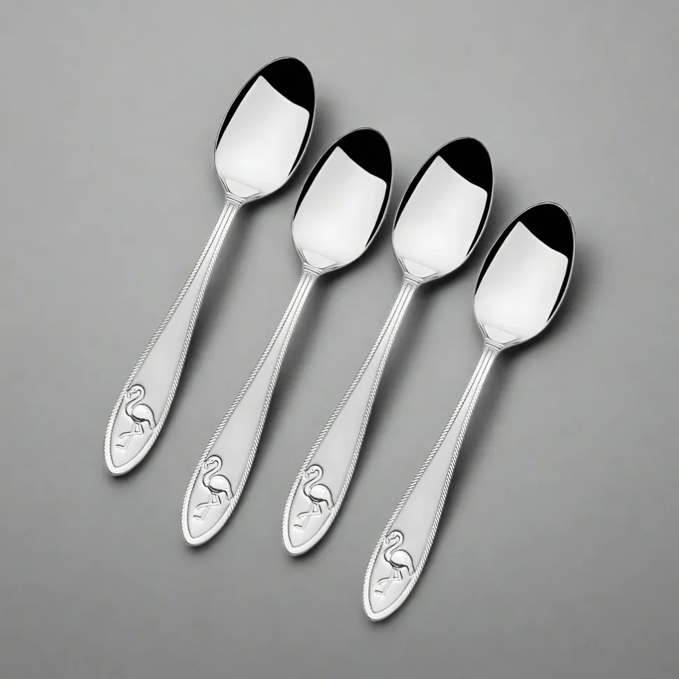 Flamingo Set of 4 Demitasse Mini Coffee Spoons