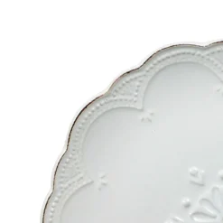 French Lace Set of 4 White Salad Plates