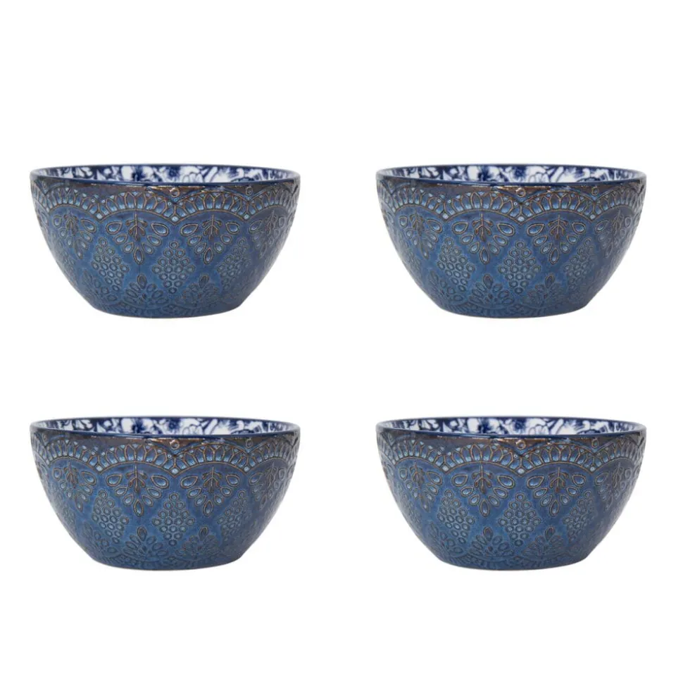 Gabriela Blue 16 Piece Dinnerware Set, Service for 4