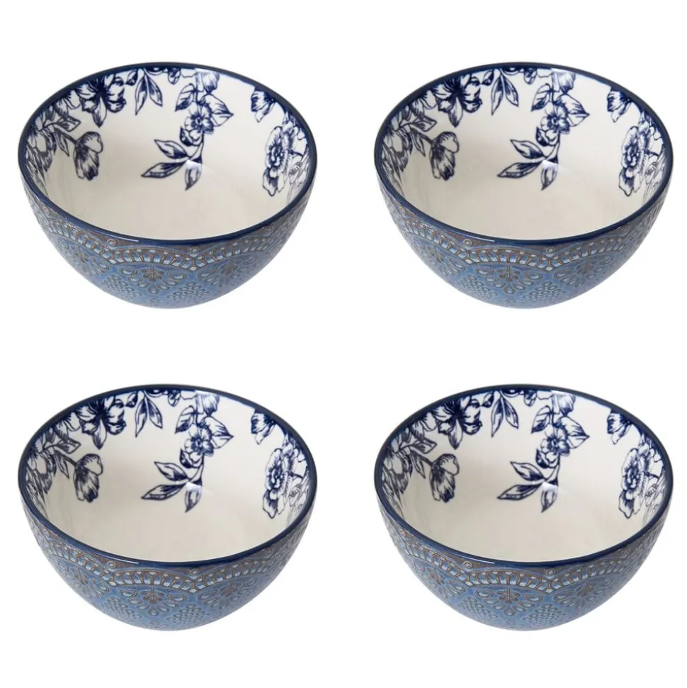 Gabriela Blue 16 Piece Dinnerware Set, Service for 4