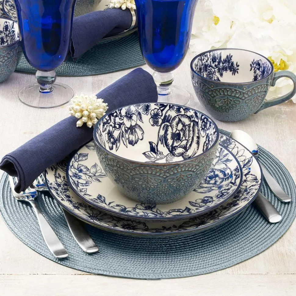Gabriela Blue Set of 4 Dinner Plates
