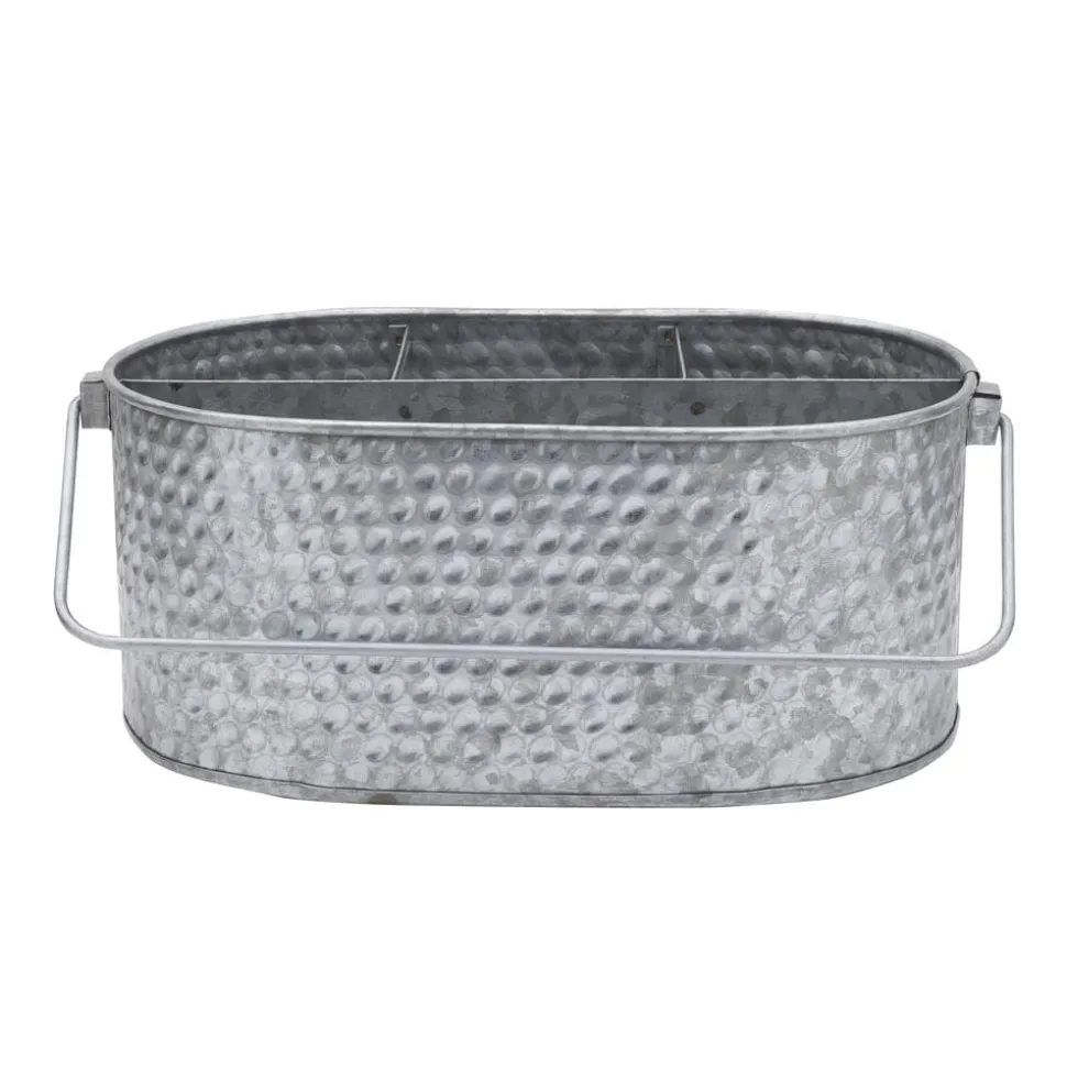 Hammered Galvanized Metal Caddy