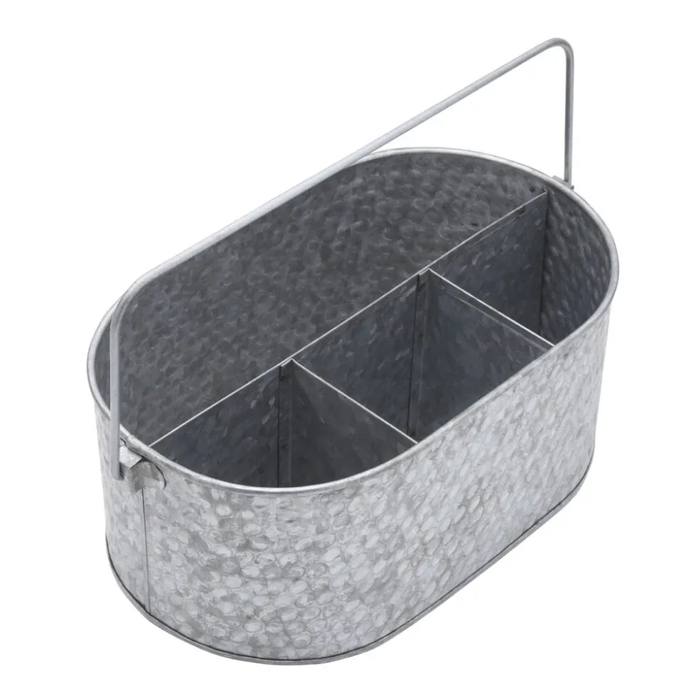 Hammered Galvanized Metal Caddy