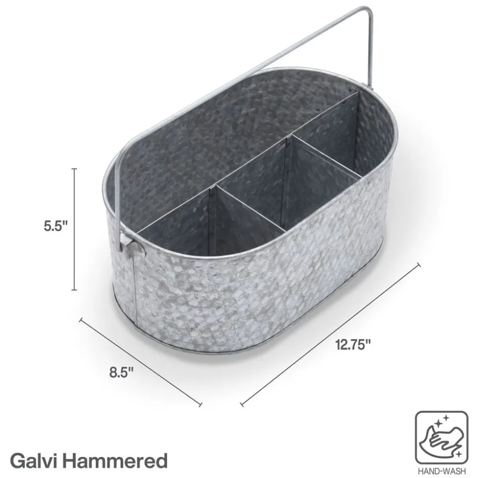 Hammered Galvanized Metal Caddy