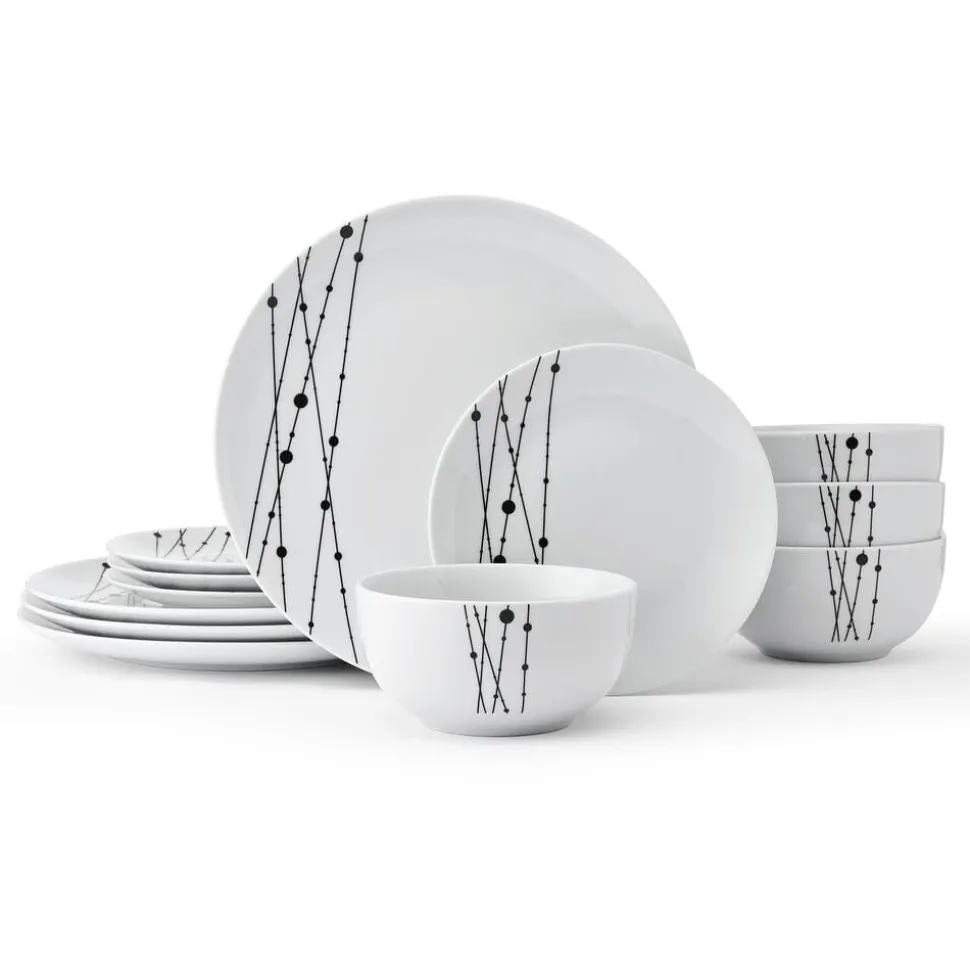 Linear Symphony 12 Piece Dinnerware Set, Service for 4
