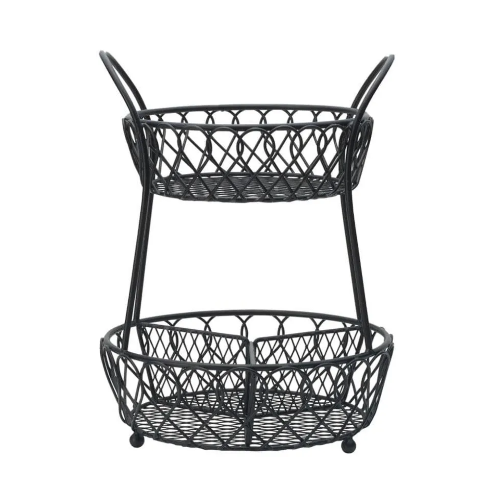 Loop and Lattice 2 Tier Basket with Divider