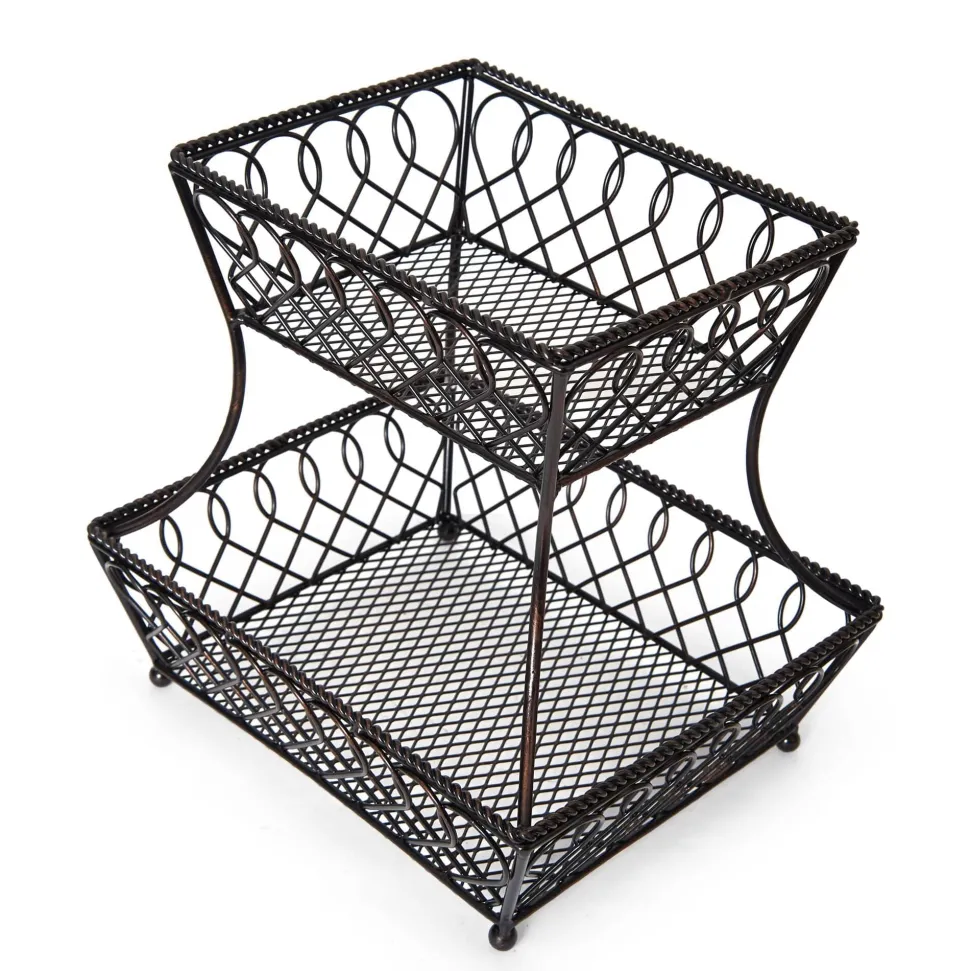Loop Lattice 2 Tier Rectangular Basket