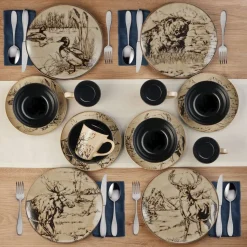Mossy Oak Animal Print 16 Piece Dinnerware Set, Service for 4