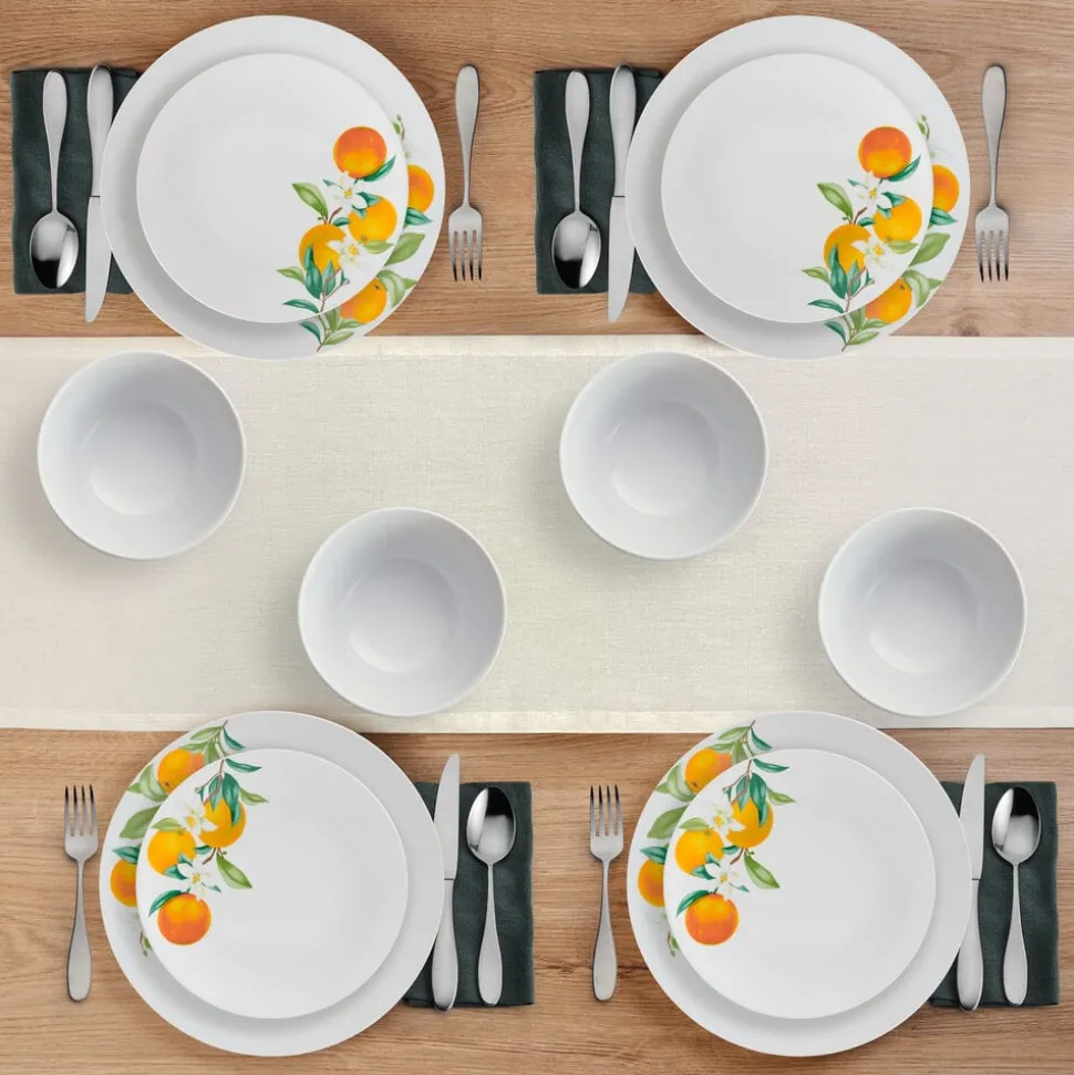 Oranges 12 Piece Dinnerware Set, Service for 4
