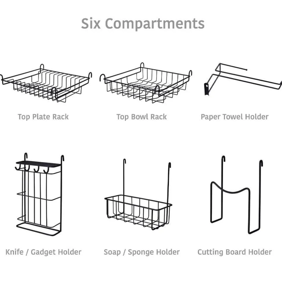 Over the Sink 2 Tier Organizer Dish Drying Rack, 31 Inch