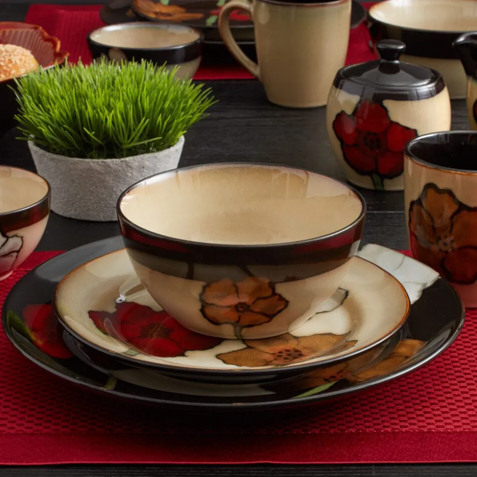 Painted Poppies Soup Cereal Bowl