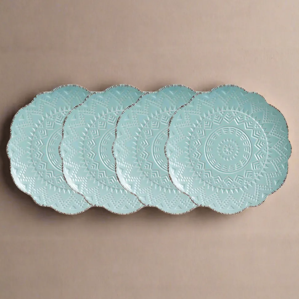Remembrance Teal Set of 4 Salad Plates