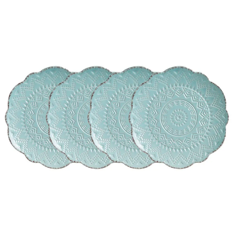 Remembrance Teal Set of 4 Salad Plates