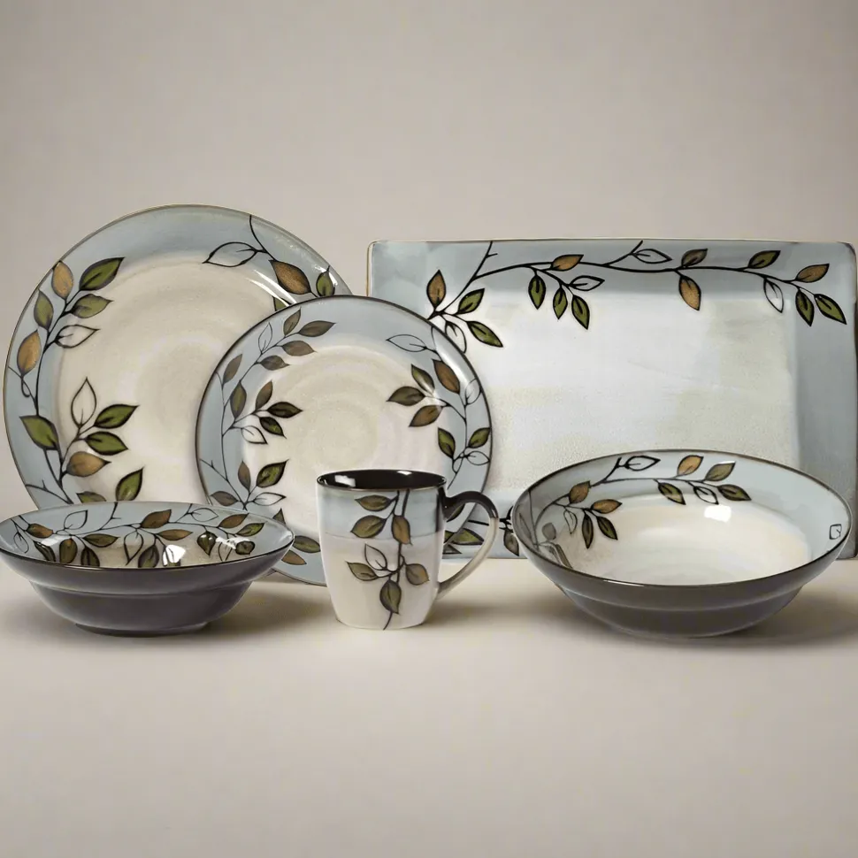Rustic Leaves Service for 8 with Serveware