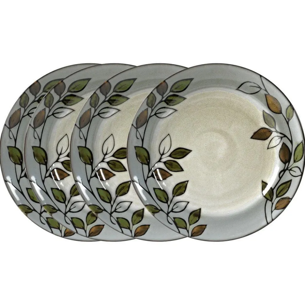Rustic Leaves Set of 4 Dinner Plates