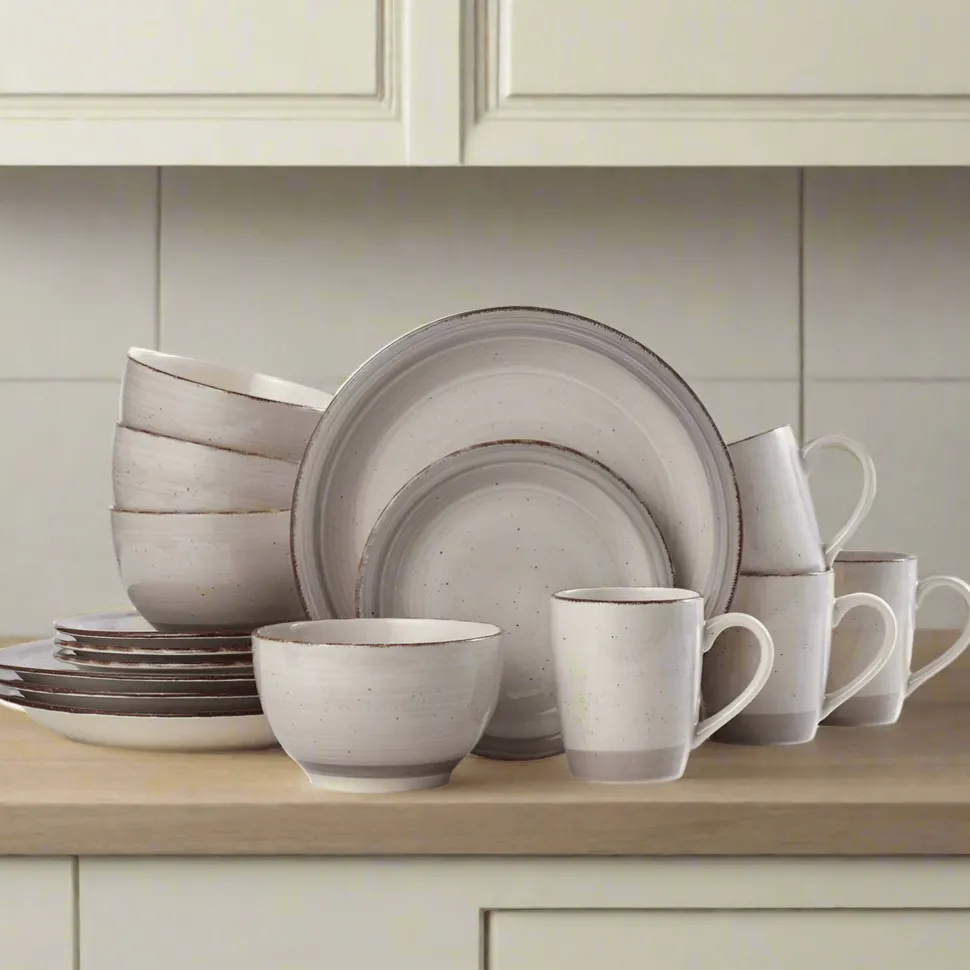 Sadie Cream 16 Piece Dinnerware Set, Service for 4