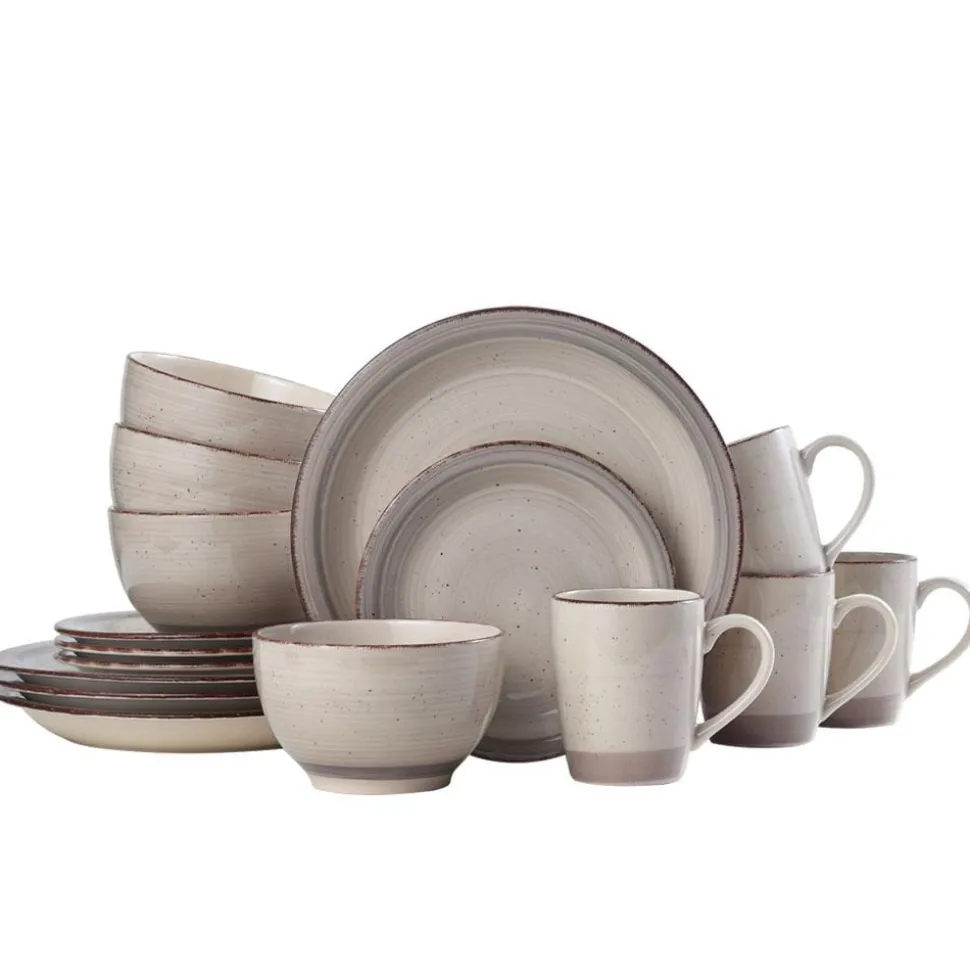 Sadie Cream 16 Piece Dinnerware Set, Service for 4