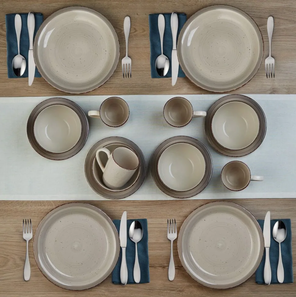 Sadie Cream 16 Piece Dinnerware Set, Service for 4