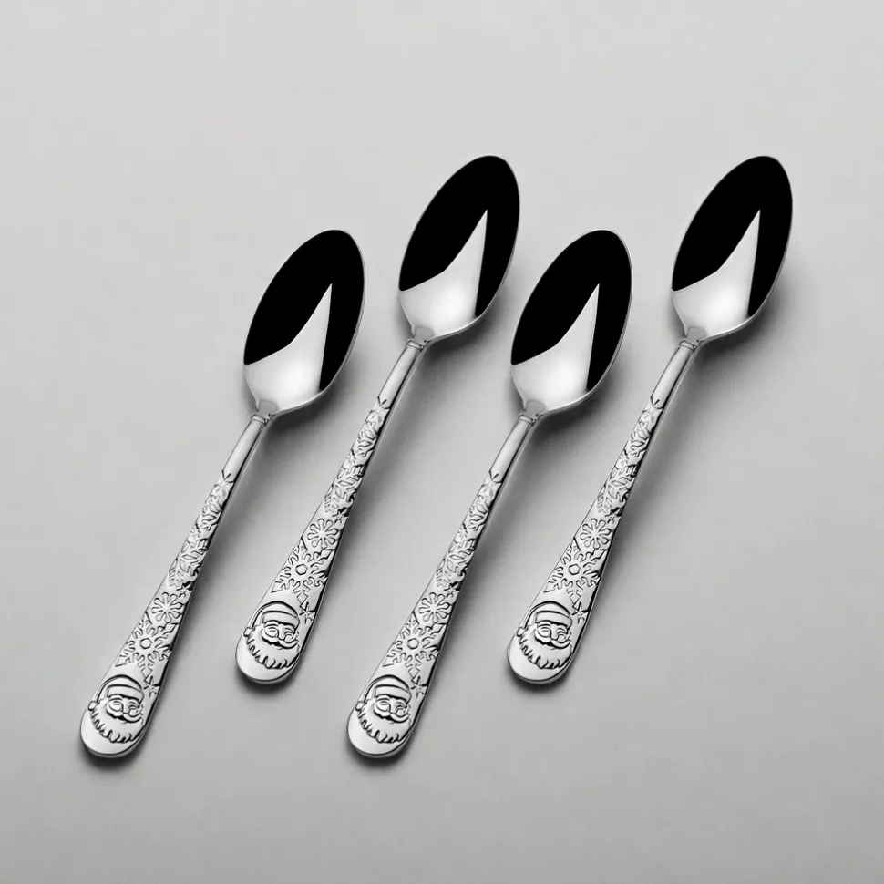 Santa Set of 4 Mini Coffee Spoons