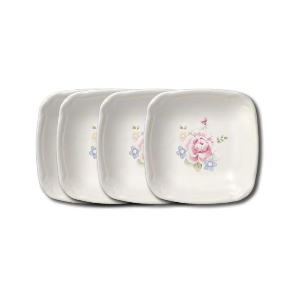 Tea Rose Set of 4 Appetizer Plates
