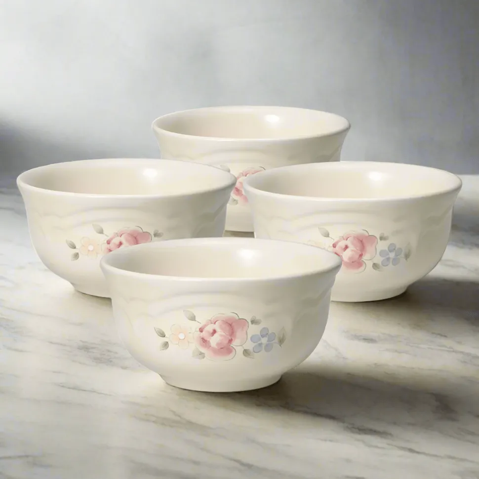 Tea Rose Set of 4 Dessert Bowls