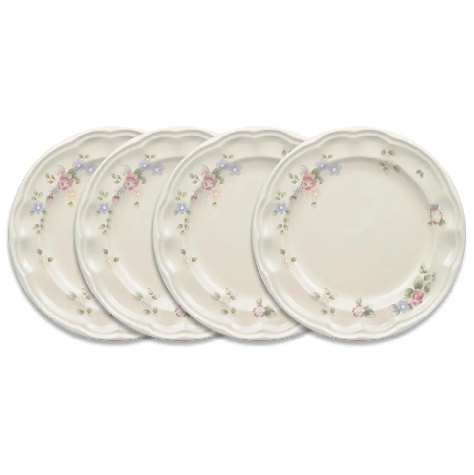 Tea Rose Set of 4 Luncheon Plates