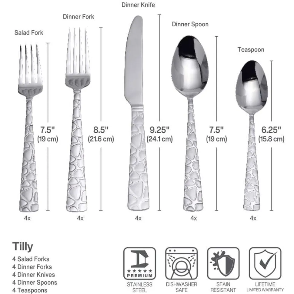 Tilly 20 Piece Flatware Set, Service for 4