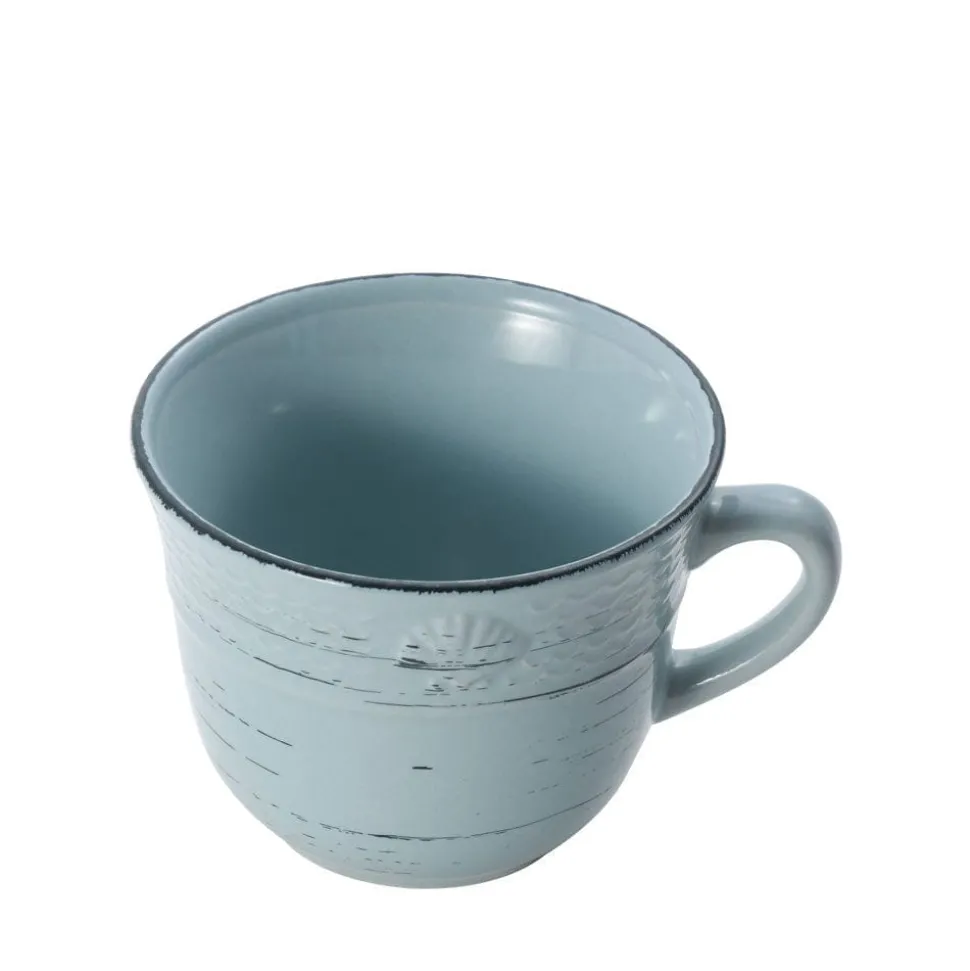 Trellis Coastal Teal Set of 4 Mugs