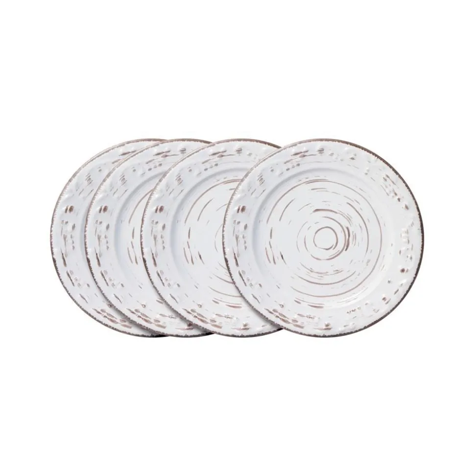 Trellis White Set of 4 Appetizer Plates